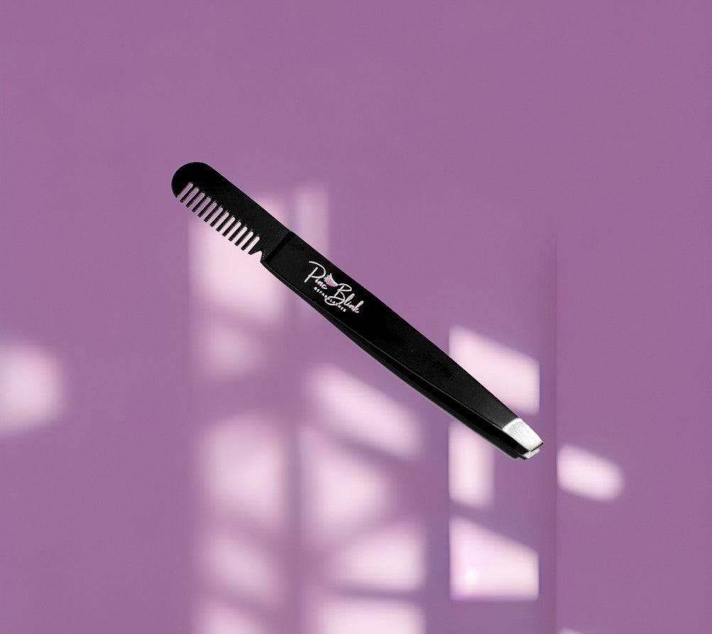 Matte Black Tweezer & Brush Combo